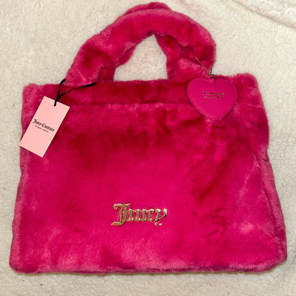 SOLD‼️‼️‼️Juicy Couture Large Free Love Fuzzy Tote Bag